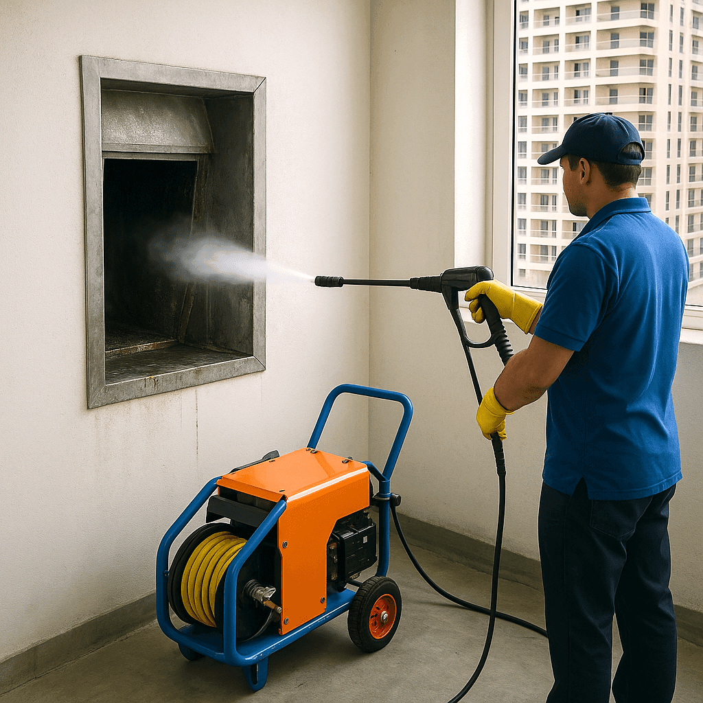 Chute Cleaning Services in a residential apartment