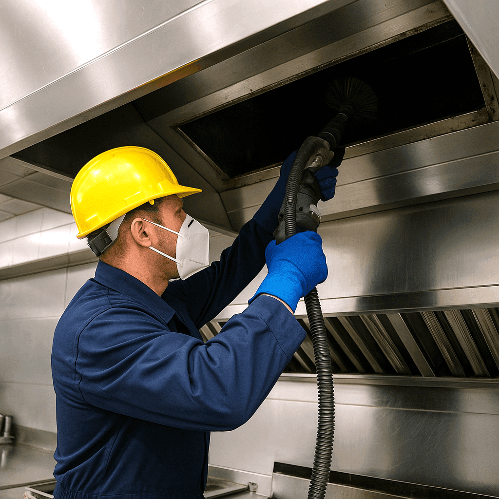 Kitchen Duct Cleaning Services in a restaurant. 1