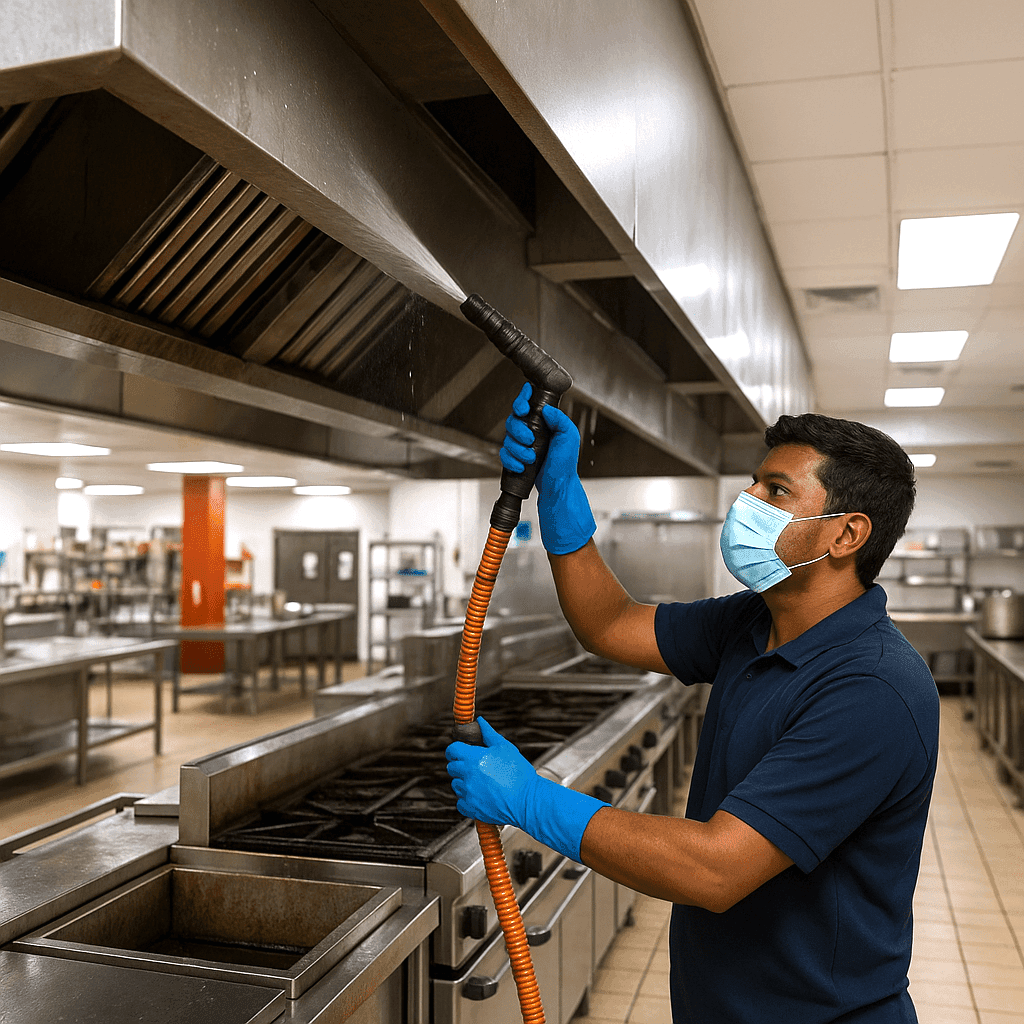 Kitchen Duct Cleaning Services of a community kitchen in Dubai. 2