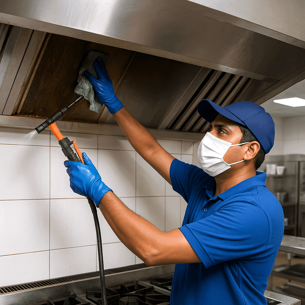 Kitchen Duct Cleaning Services of a community kitchen in Dubai