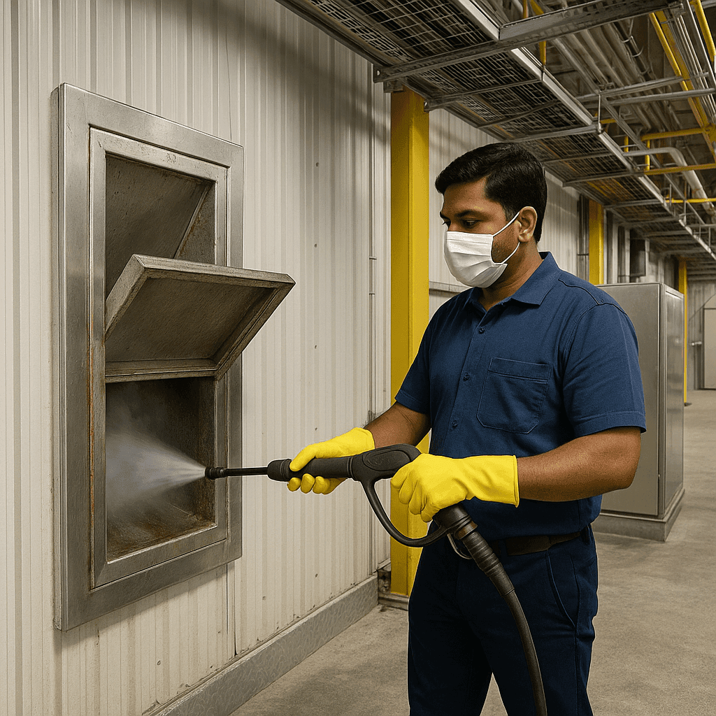 Chute Cleaning Services in an industrial facility.